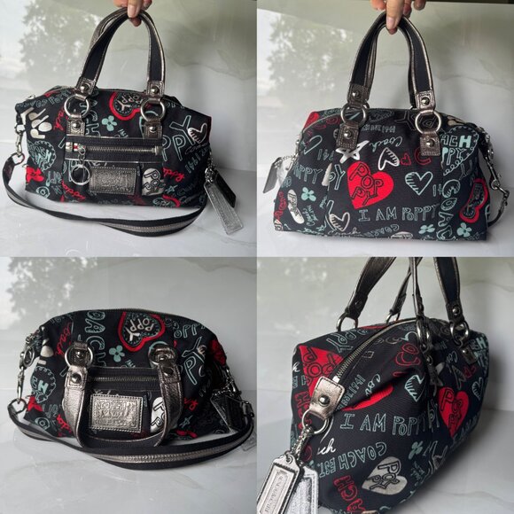 COACH POPPY GRAFFITI LUREX SATCHEL BAG #16200 - Picture 9 of 16